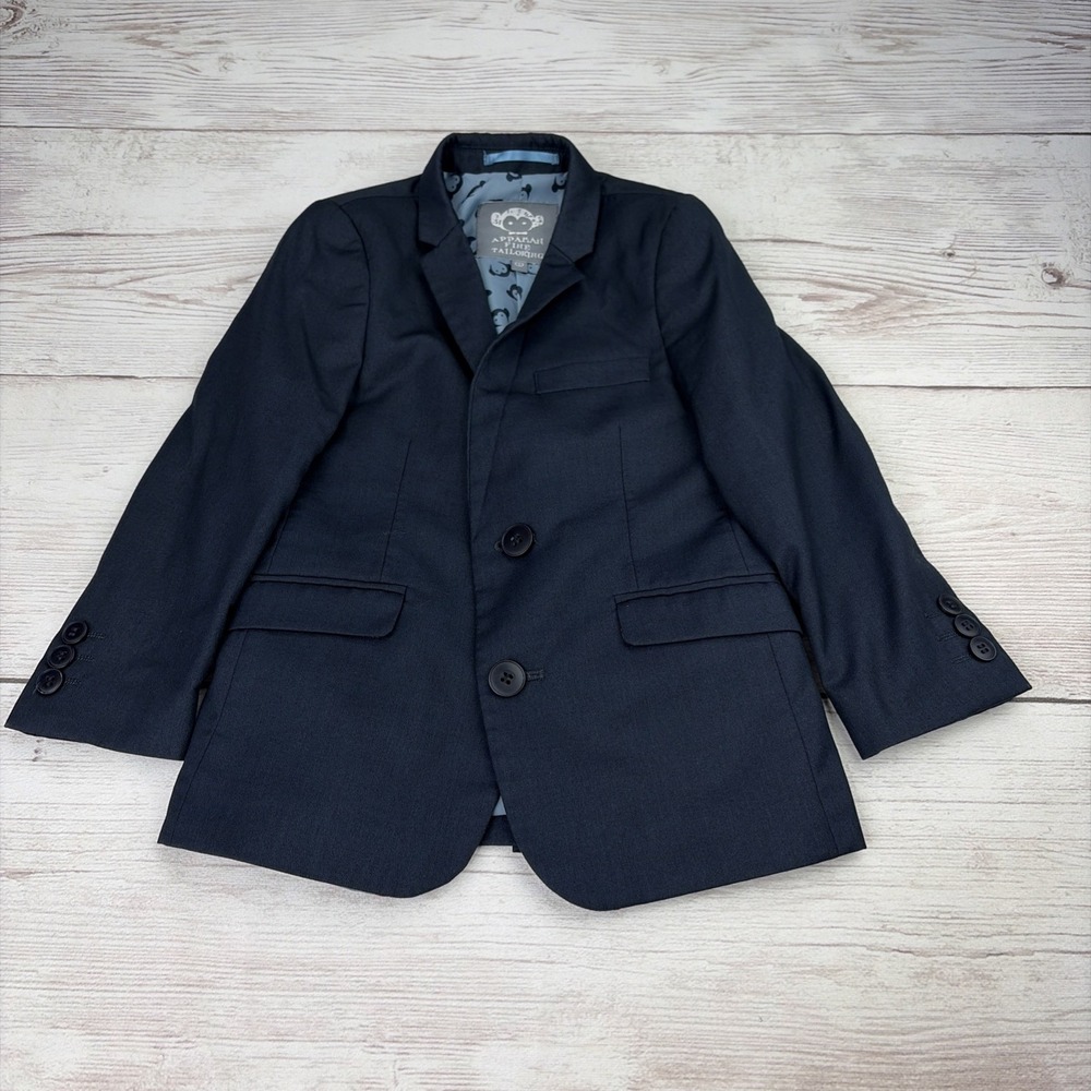 Appaman Fine Tailoring Boy's 5 Suit Jacket Blazer Navy Blue Lined Excellent